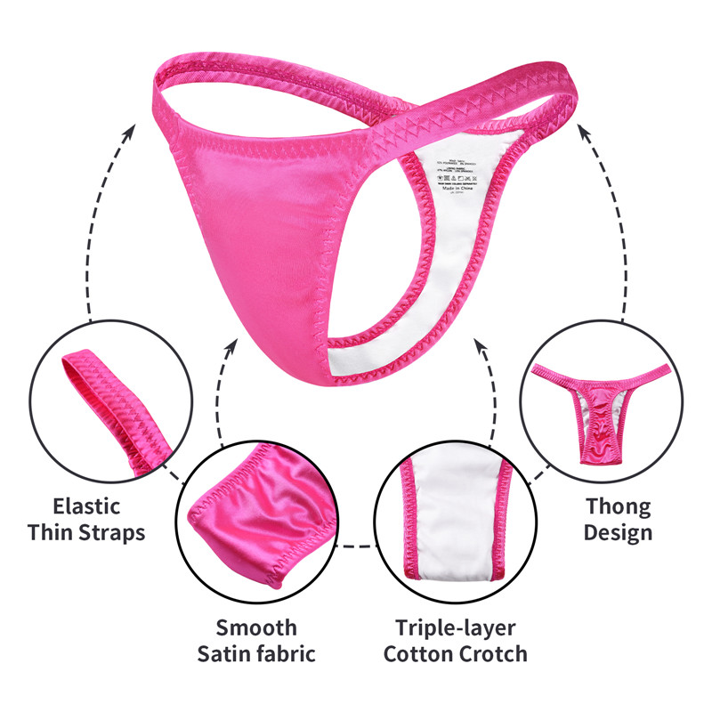 Thin Band Thong Tucking Gaff Panties Hot Pink