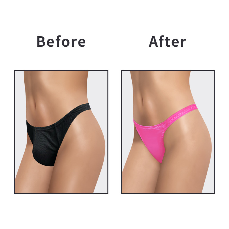 Thin Band Thong Tucking Gaff Panties Hot Pink