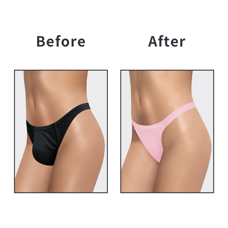 Thin Band Thong Tucking Gaff Panties Pink