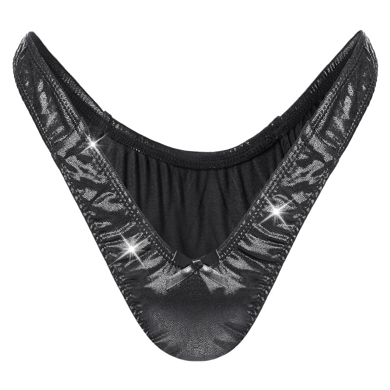 Little Secret Sparkle Metallic Tucking Gaff Panties Black