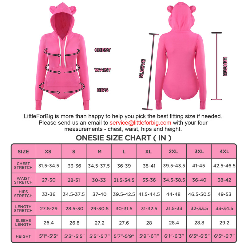 Cozy Bear Hoodie Sweatshirt Onesie Hot Pink