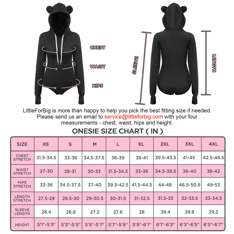 Cozy Bear Hoodie Sweatshirt Onesie Black