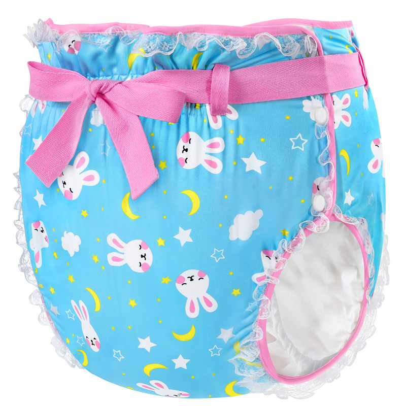 Snuggle Bunny Pattern Silky Ribbon Omutsu Japanese Diaper Cover