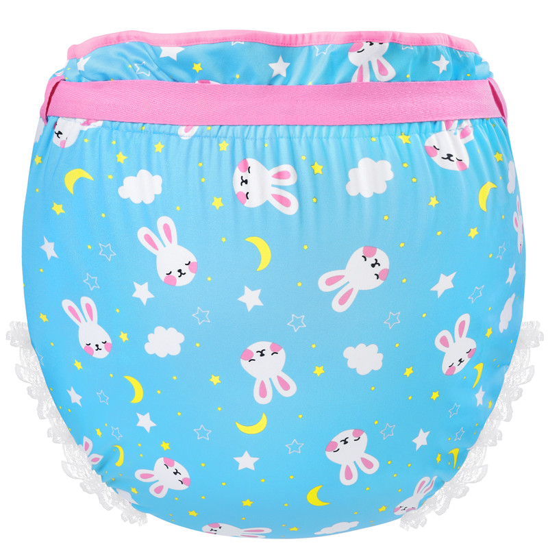 Snuggle Bunny Pattern Silky Ribbon Omutsu Japanese Diaper Cover