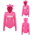 Cozy Sissy Bear Hoodie Sweatshirt Onesie Hot Pink
