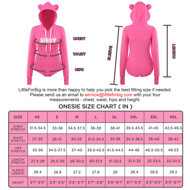 Cozy SissyUniversity Bear Hoodie Sweatshirt Onesie Hot Pink