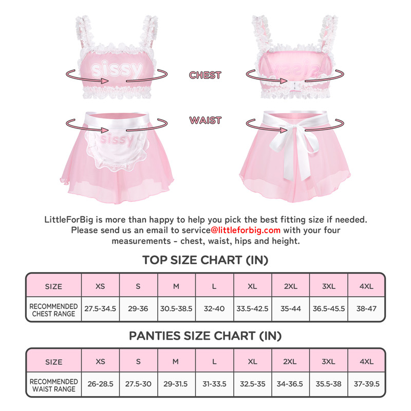 SissyUniversity Maid See-through Bralette Skirted Panties Set Pink