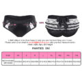 Pretty Satin Ruffled Lace Bow Panties Black