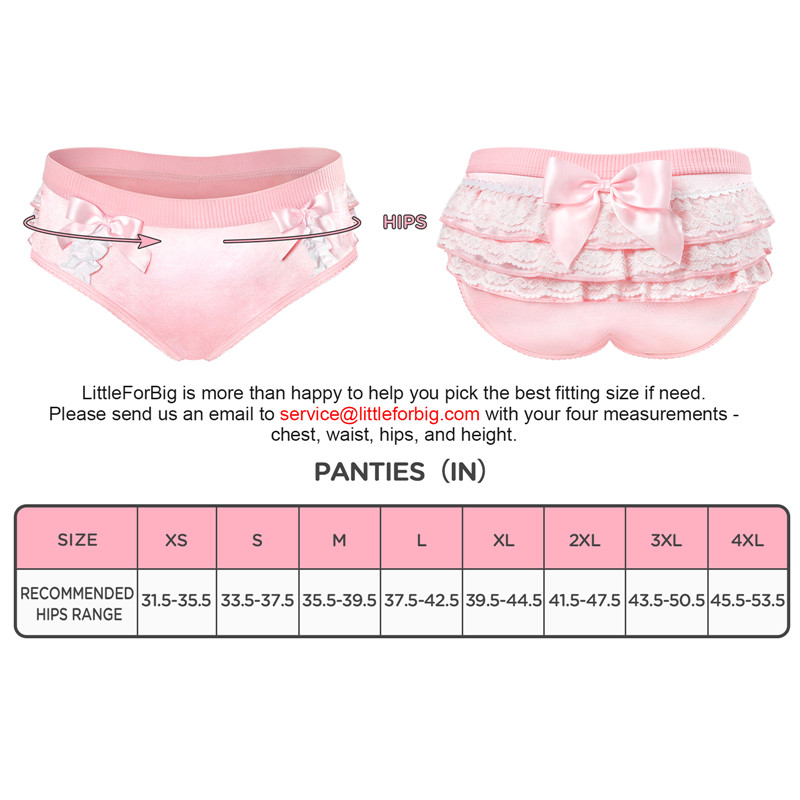 Pretty Satin Ruffled Lace Bow Panties Pink