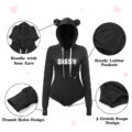 Cozy Sissy Bear Hoodie Sweatshirt Onesie Black