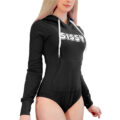 Cozy Sissy Bear Hoodie Sweatshirt Onesie Black
