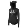 Cozy Sissy Bear Hoodie Sweatshirt Onesie Black