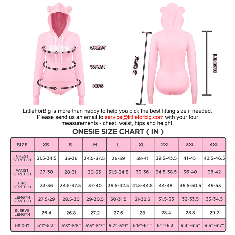 Cozy SissyUniversity Bear Hoodie Sweatshirt Onesie Pink