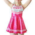 Cheer Sissy Sparkle Metallic Bodycon Mini Dress Hot Pink