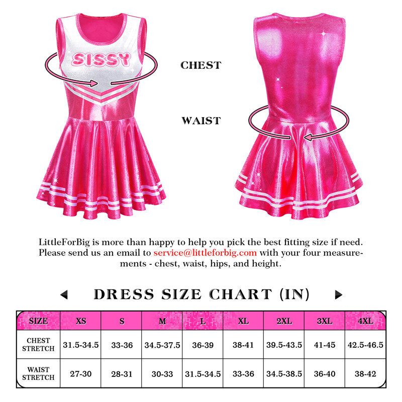 Cheer SissyUniversity Sparkle Metallic Bodycon Mini Dress Hot Pink