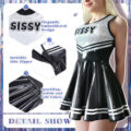 Cheer Sissy Sparkle Metallic Bodycon Mini Dress Black