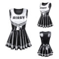 Cheer Sissy Sparkle Metallic Bodycon Mini Dress Black