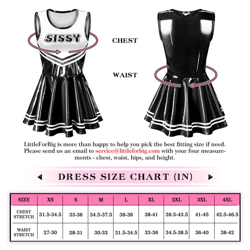 Cheer SissyUniversity Faux Leather Shiny Mini Dress Black