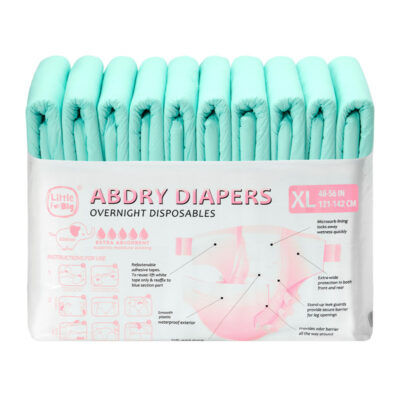 ABDry Ultra Absorbent Diapers 10 Pieces Pack Green(M)/(L)/(XL)