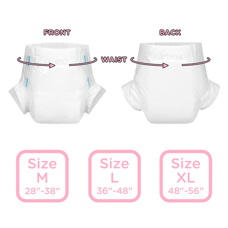 ABDry Ultra Absorbent Diapers 2 Pieces Sample Pack White(M)/(L)/(XL)