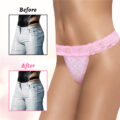 Lace Band Tucking Gaff Thong Panties Pink