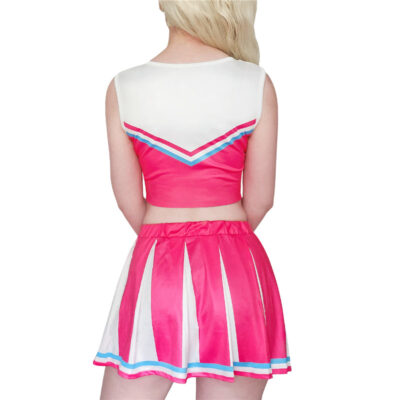 Cheer SissyUniversiry Croptop Mini Skirt Bralette Set Hot Pink