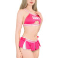 Cheer SissyUniversiry Bralette Skort Set Hot Pink