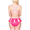Cheer SissyUniversiry Bralette Skort Set Hot Pink