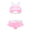 Cheer SissyUniversiry Bralette Skort Set Pink