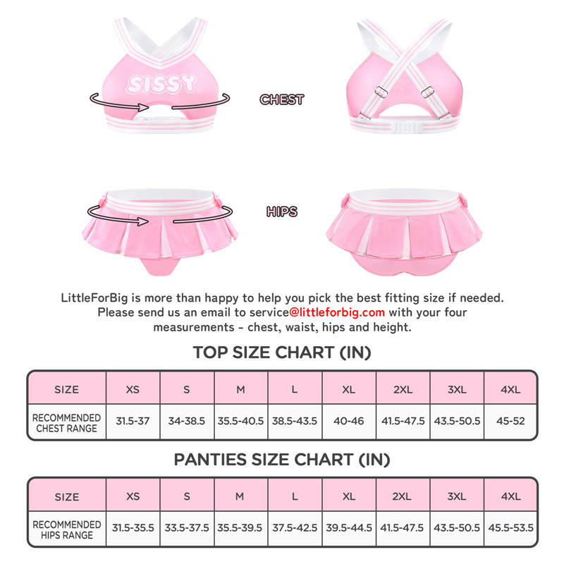 Cheer SissyUniversiry Bralette Skort Set Pink