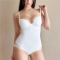 White Tummy Control Shapewear Bodysuit