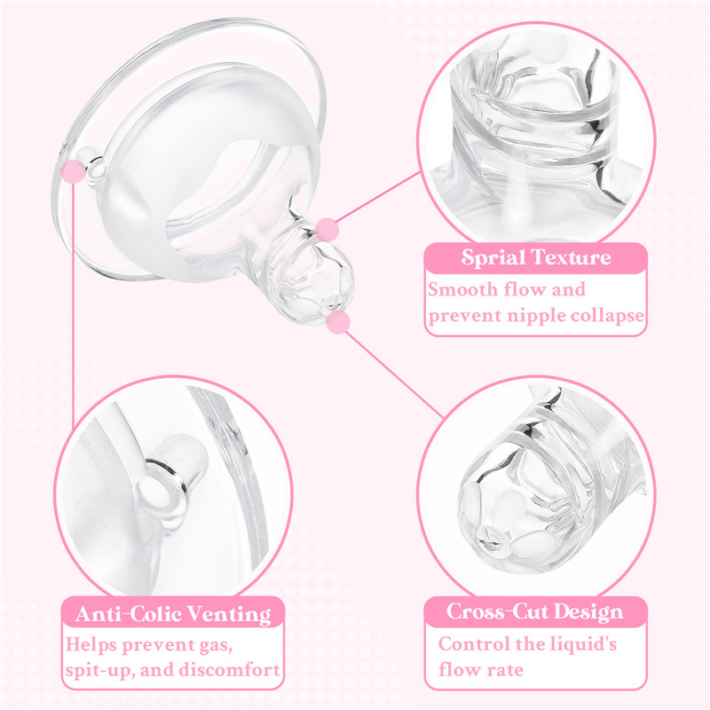 Spiral Texture Bottle Nipples 3-Pack