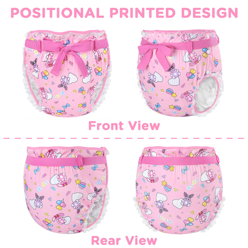 Baby Usagi & Bella Pattern Silky Ribbon Omutsu Japanese Diaper Cover