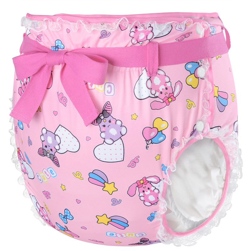 Baby Usagi & Bella Pattern Silky Ribbon Omutsu Japanese Diaper Cover
