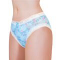 Cottagecore Pattern Tucking Gaff Panties Blue