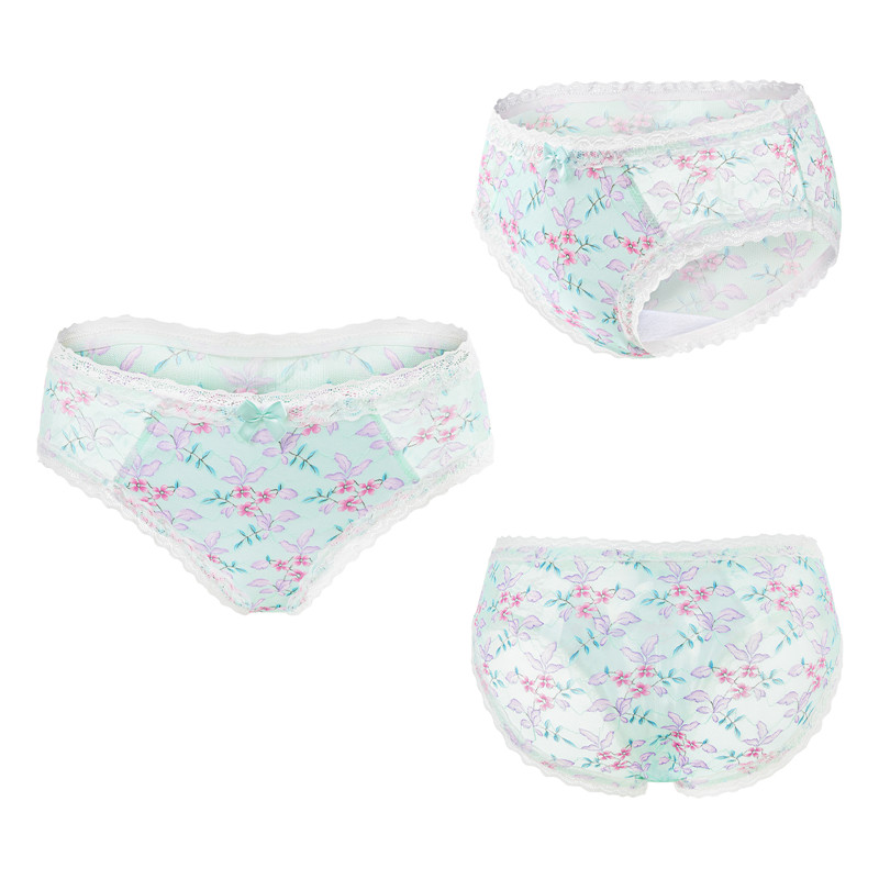 Cottagecore Pattern Tucking Gaff Panties Green