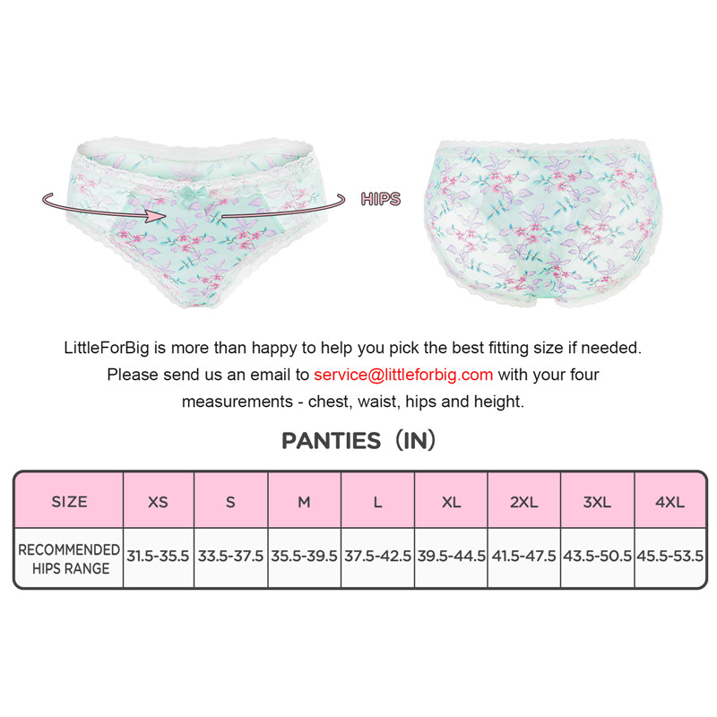 Cottagecore Pattern Tucking Gaff Panties Green