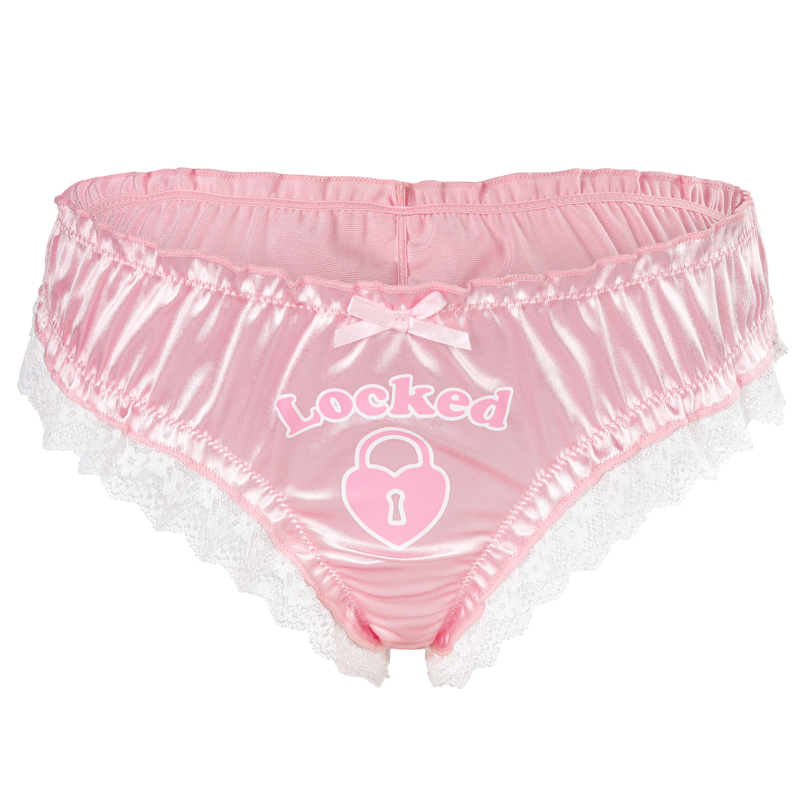 Chastity SissyUniversiry Satin Lace Panties Pink