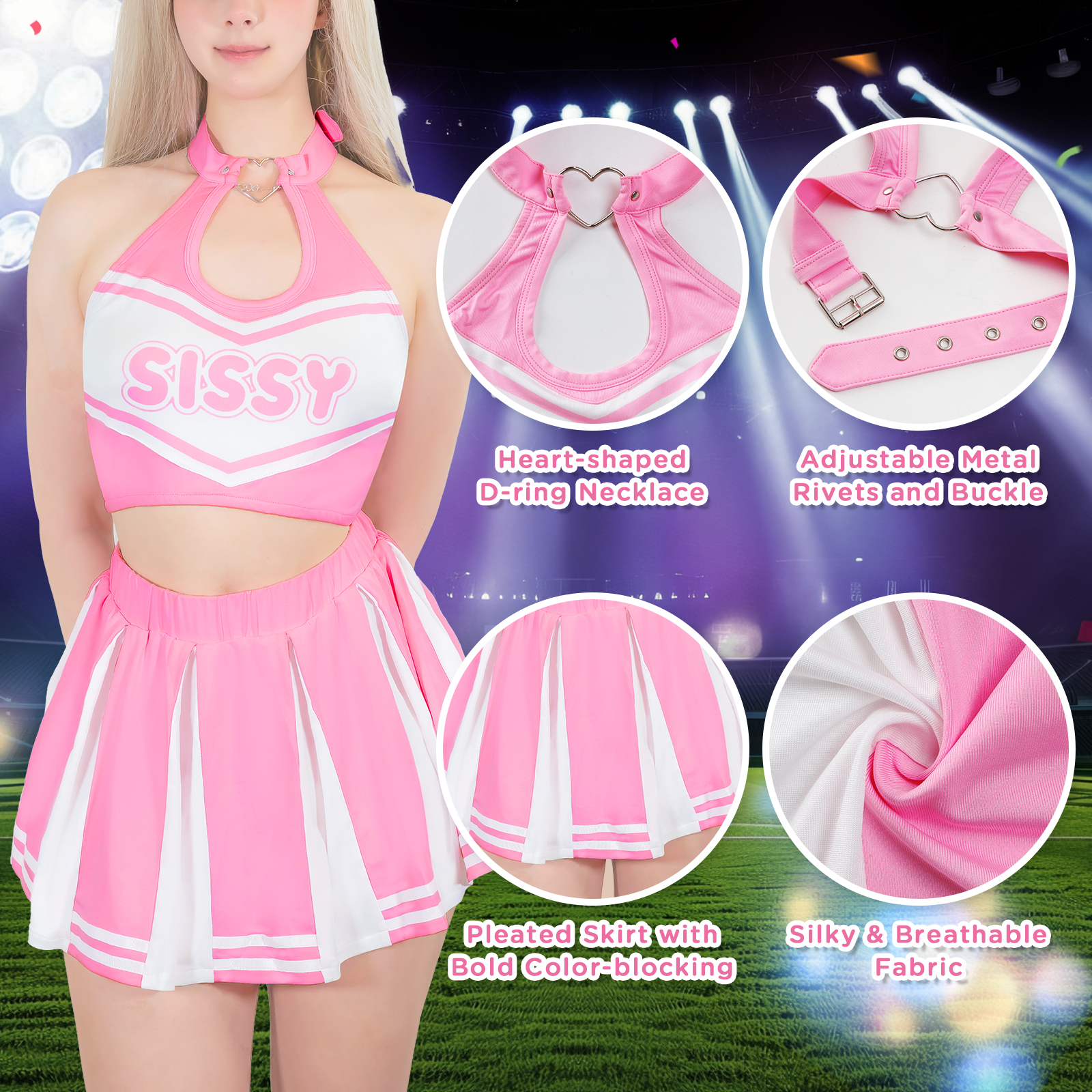SissyUniversiry  Game Day Cheerleader Skirt Set