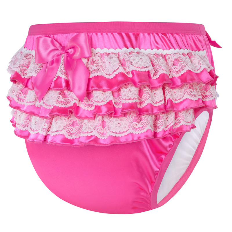 Pretty in Hot Pink Satin Adult Training Pants