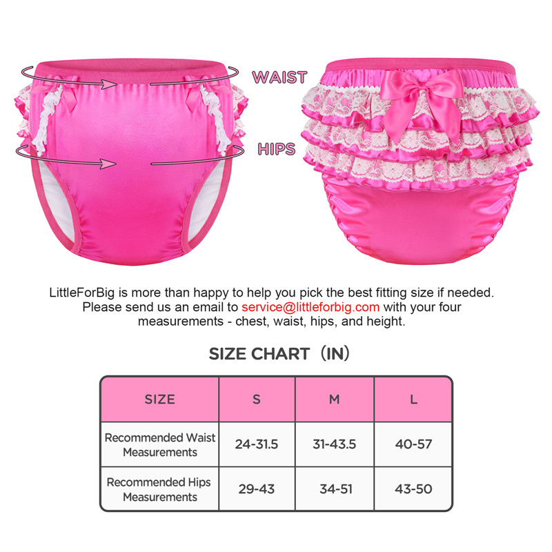 Pretty in Hot Pink Satin Adult Training Pants