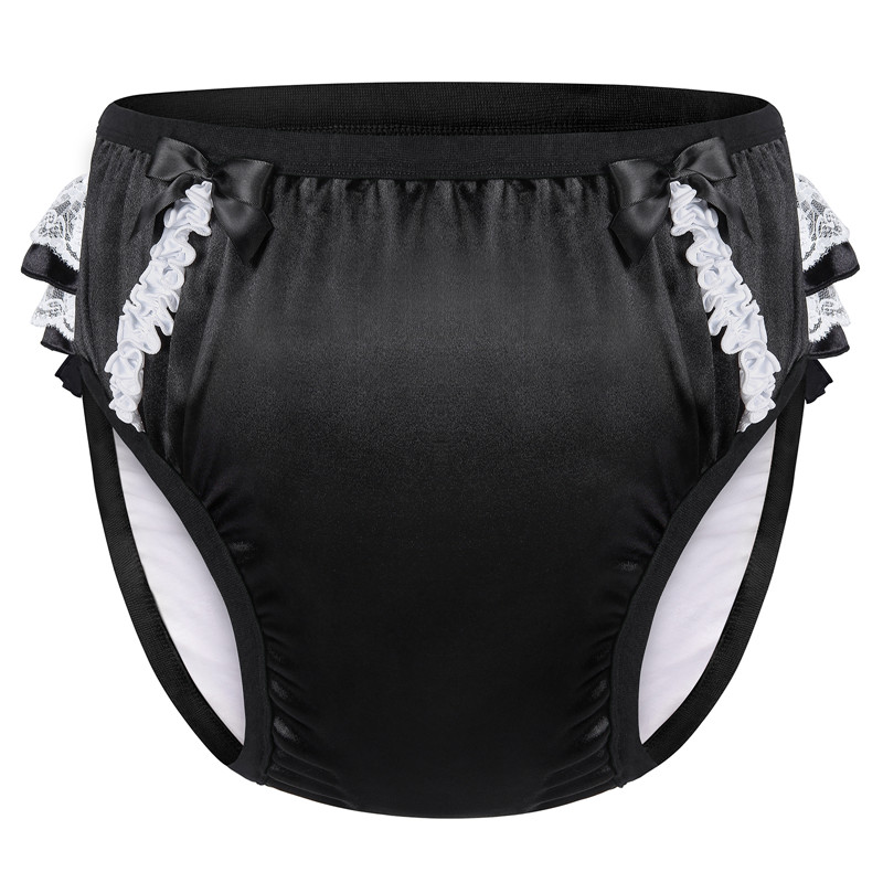 Pretty in Black Satin Adult Training Pants