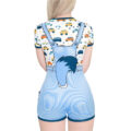 Little Blue Furrytail Racecar Romper Bodysuit