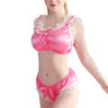 Satin SissyUniversiry Baby Bralette Set Hot Pink