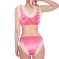 Satin SissyUniversiry Baby Bralette Set Hot Pink