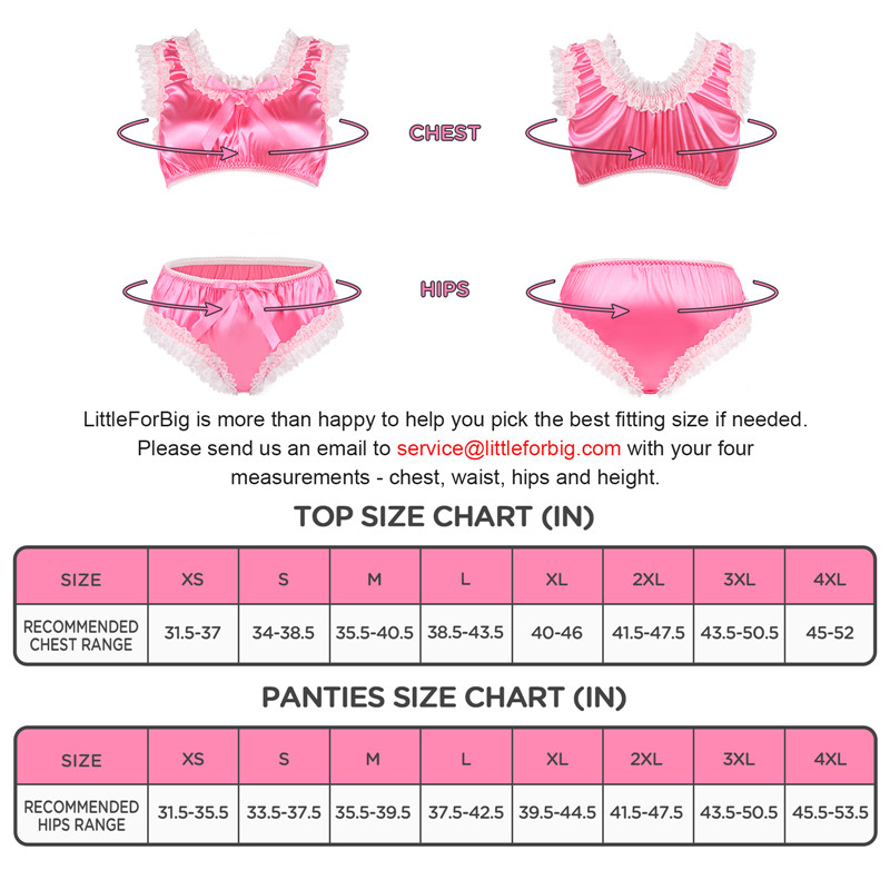 Satin SissyUniversiry Baby Bralette Set Hot Pink