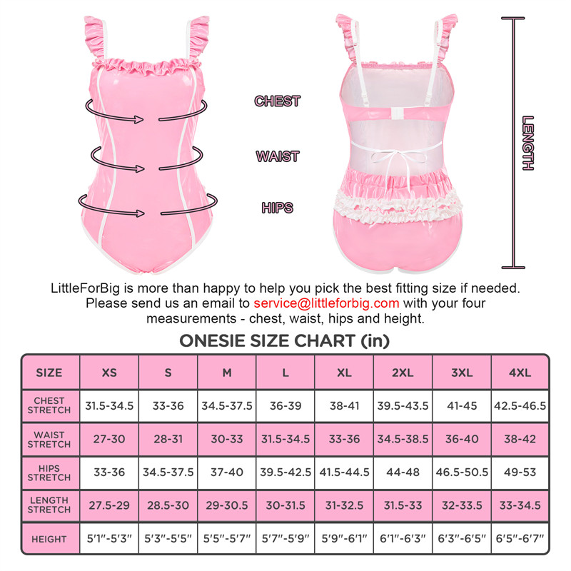 Latex-like Babygirl in Training Onesie Bodysuit