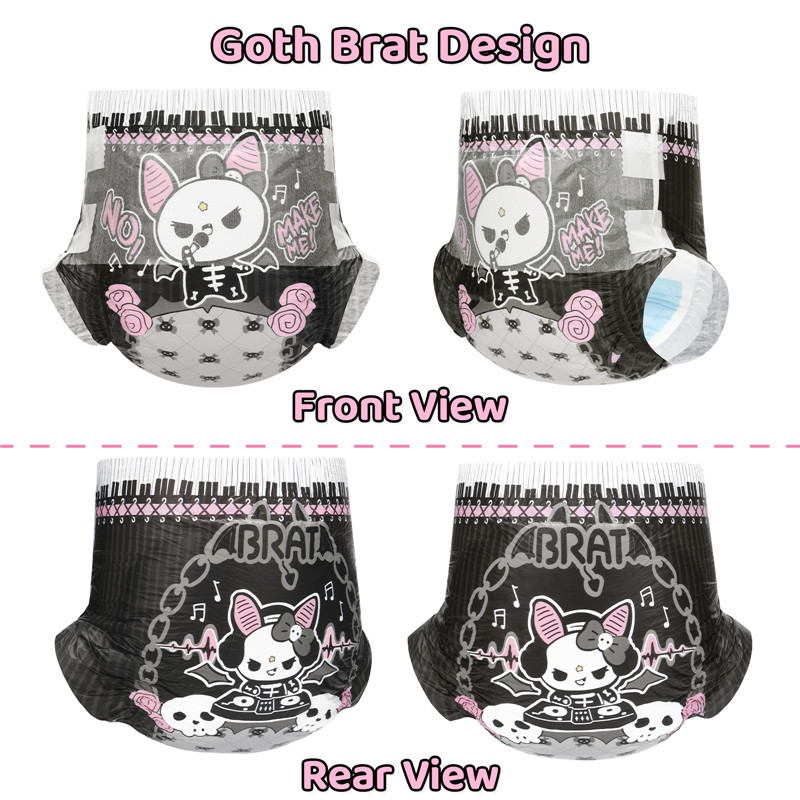 Goth BRAT Ultra Absorbent Diapers 10 Pieces Pack(M)/(L)/(XL)