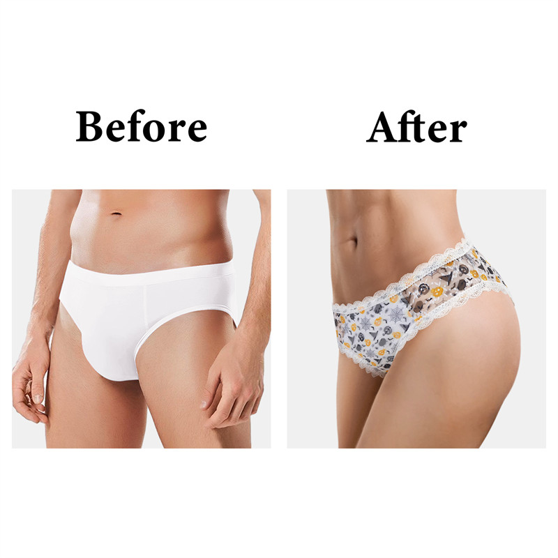 Skelly Halloween Pattern Cheeky Bow Tucking Gaff Panties