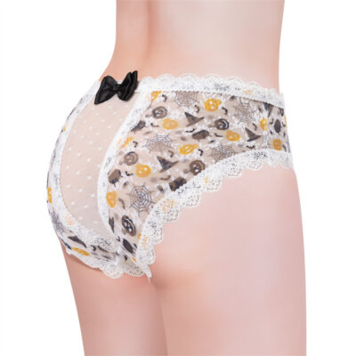 Skelly Halloween Pattern Cheeky Bow Tucking Gaff Panties